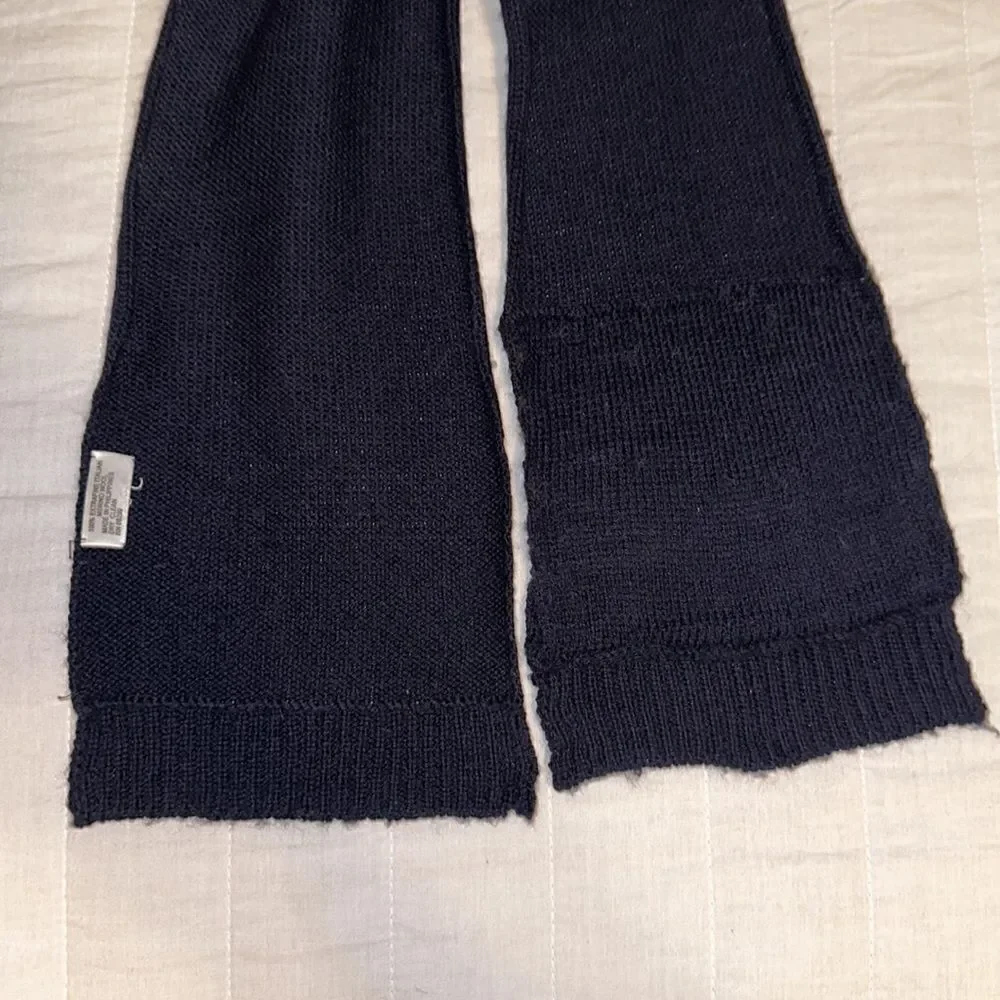 Navy Gray Extra Fine Italian Merino Reindeer Wool Scarf
